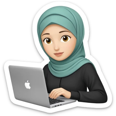 Hijabi girl loptop sticker