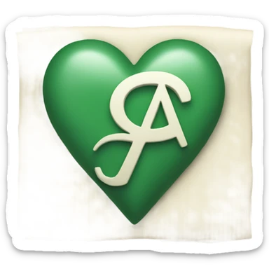 letter A in the heart sticker