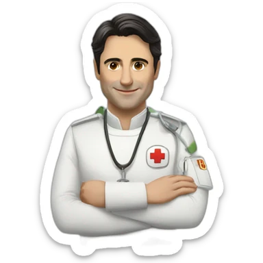 Andrea Montella blessing with medic dress sticker