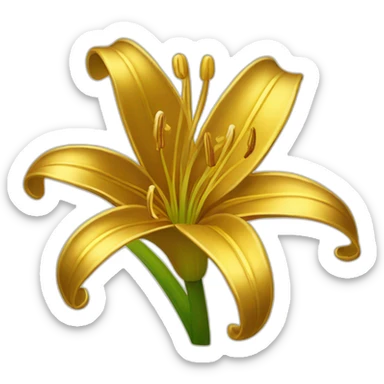 gold lily flower sticker