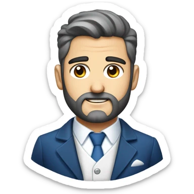 Hombre vestido de vestiduras blancas barba y cabellos rubios ojos azules sticker