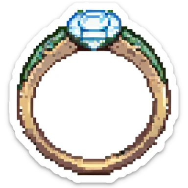 wedding ring with a diamond pixel art style sticker