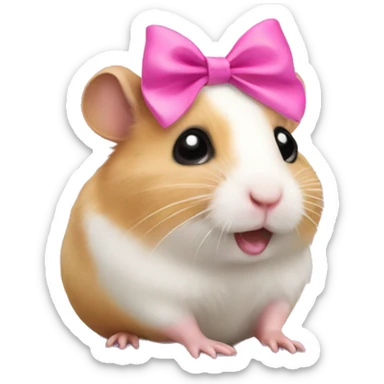 Hamster with pink bow sticker
