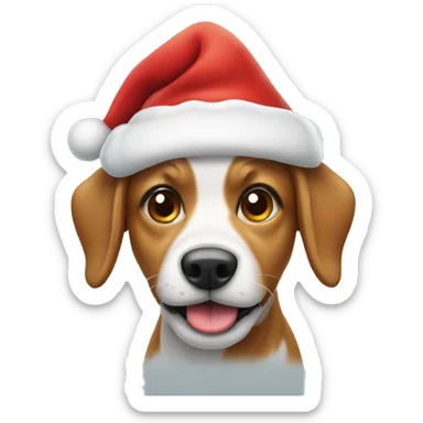 Dog in Santa hat sticker