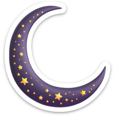 shiny pink crescent moon with sparkles sticker