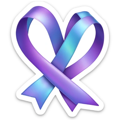 Purple ribbon emoji sticker