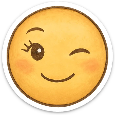 ghibli style face emoji with one joined eyelash sticker