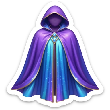 a fantasy magic cloak sticker