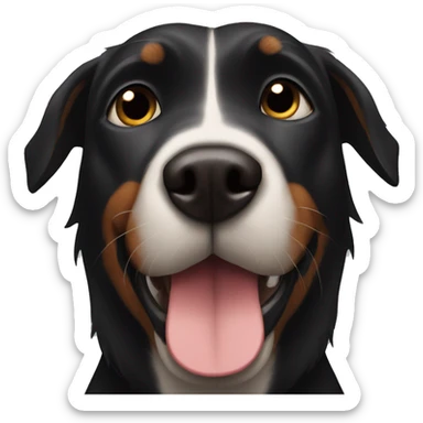 Black dog pointy nose sticker
