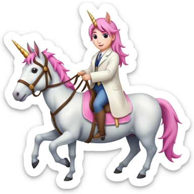 unicorn riding a donkey sticker