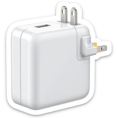 white phone charger sticker