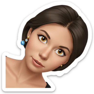 elegant girl with earrings sticker