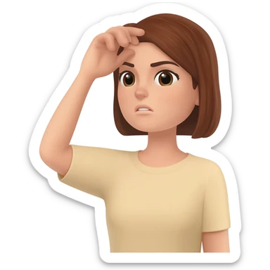 female smacking forehead sticker