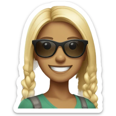 happy girls outdoors smiling wearing sunglasses sticker