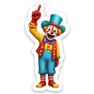Clown holding up three fingers  sticker