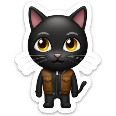 black skinny cat leather jacket sticker