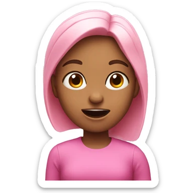 Pink girl sing a song  sticker