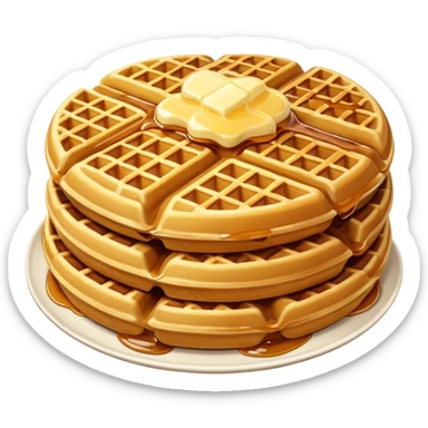 Large waffles with butter and syrup  sticker