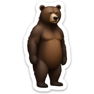 black and brown bear full body sticker