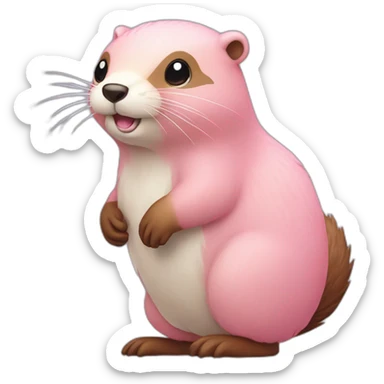 light-pink-fur-kawaii-beaver-with-big-tail sticker