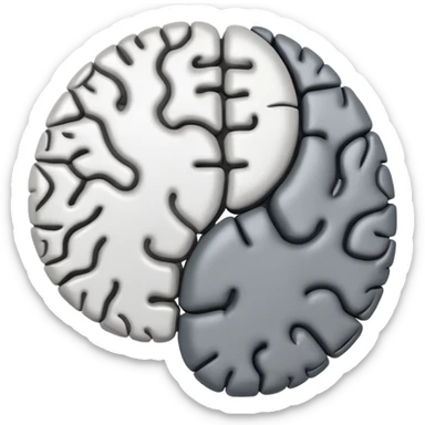 yin-yang symbol made of brain halves sticker