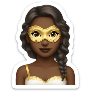 girl mardi gras mask neutral skin sticker
