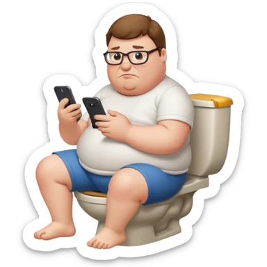 can you do  Peter Griffin sitting on the toilet playing on his phone sticker
