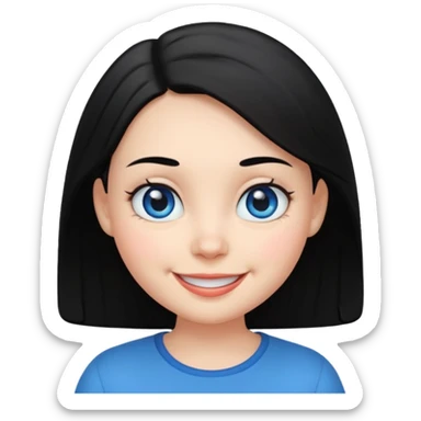 very big head and small body proportion female cartoon sticker