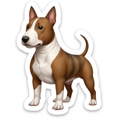 brindle english bull terrier sitting down sticker