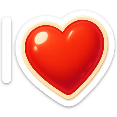 Transform the heart shape and color into a modern emoji logo style. Add a subtle beating effect and emoji-style shine. Remove any text. Keep it clean and vibrant as a retro stickers style emoji logo. sticker