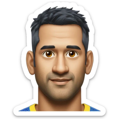 MS Dhoni without beard & moustache sticker