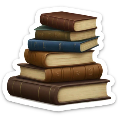 a stack of old books sticker