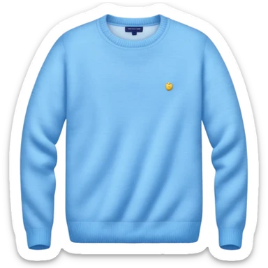 sky-blue sweater with light fabric folds and soft shading, casual style, Knitten. sticker