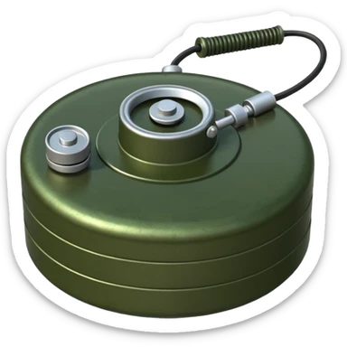 military green anti-personnel mine sticker