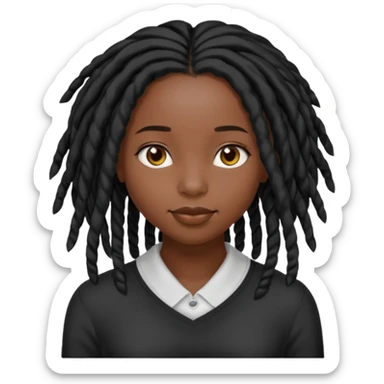 a pretty black girl with black shoulder lengh locs sticker