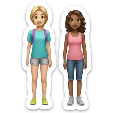 2 healthy girls, 2 young girls, 1 teen boy (all are cousins) sticker