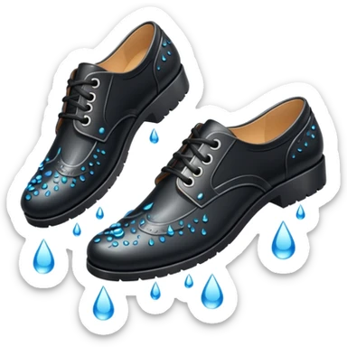 a pair of wet shoes sticker
