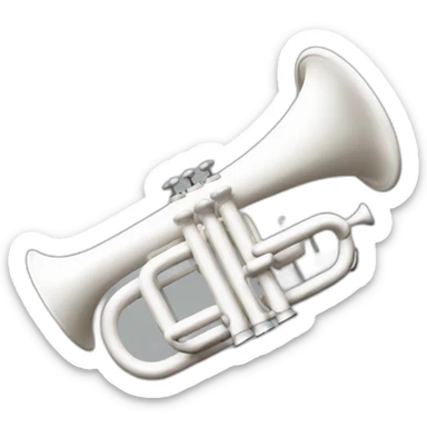 White painted trumpet sticker