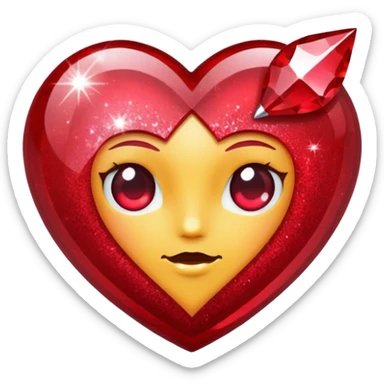 Ruby glitter RED sticker