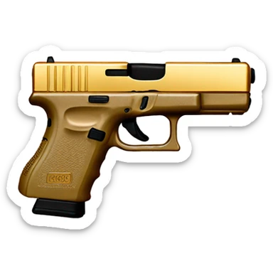 Gold and white Glock 19 sticker