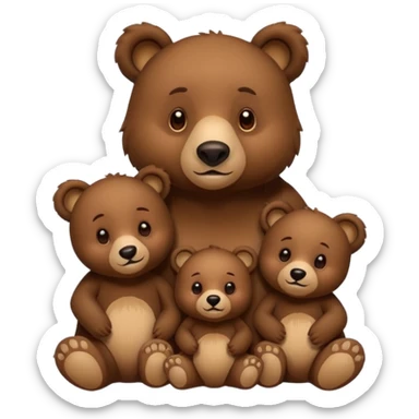 Mama, papa, and baby bear sticker