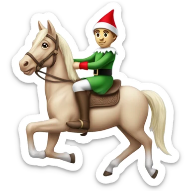Elf on the shelf riding a horse  sticker