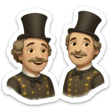 Father and son from Russian nineteen century family sticker