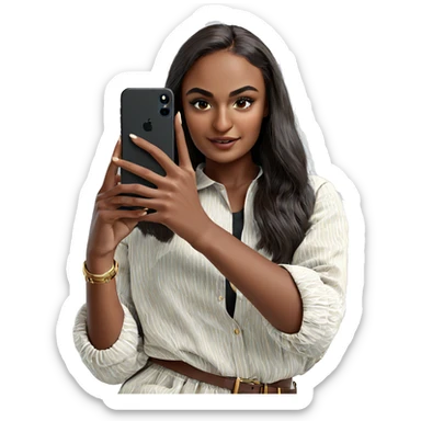 selfie of dark-skinned girl sticker