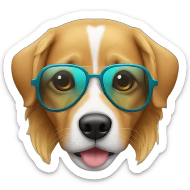 Un perro con sobrepeso y gafas de sol sticker