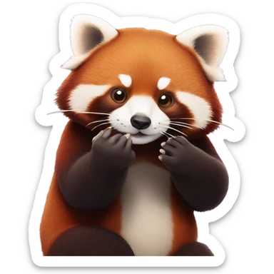 Red panda blowing a kiss sticker