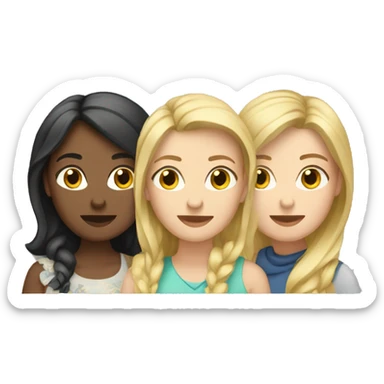 Three Caucasian female friends  sticker