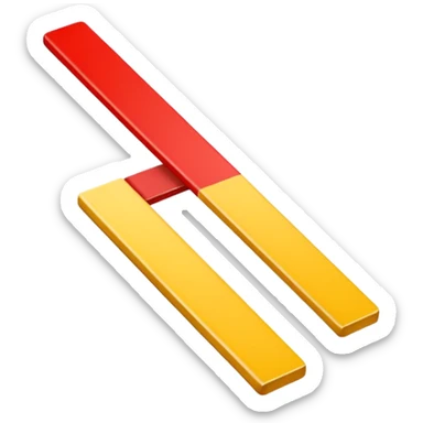 Similar to 🇮🇩 with yellow colour 50% and red colour 50% of 2 strip sticker