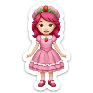 modern day cartoon character strawberry shortcake full body sticker