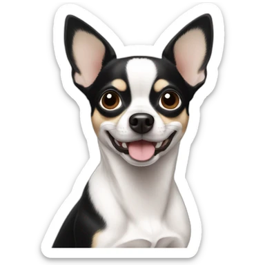 Chihuahua black white sticker